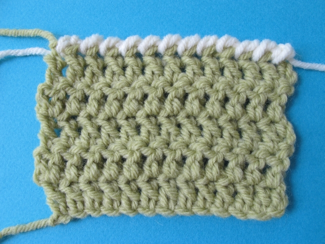 contrasting crab stitch edge