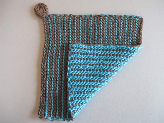 potholder reversible tunisian crochet