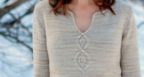 Cabled Leaf Pullover Final