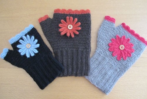 Mitaines Naadam en duvet de yak / Naadam fingerless mittens in yak down.